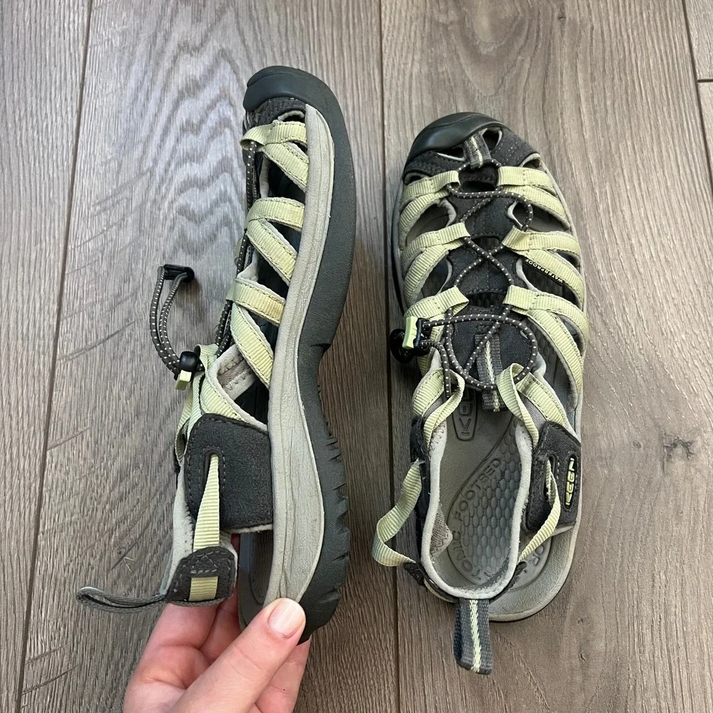 Keen Whisper Waterproof Sandals Womens 9 Sage Green Gray Hiking Water Shoes